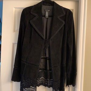 Suede crochet Bohemian blazer gorgeous Y2K Bebe crochet